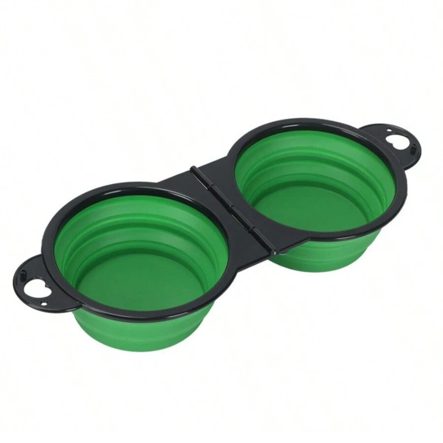 1-Piece 2-in-1 Foldable Dual-Bowl Portable