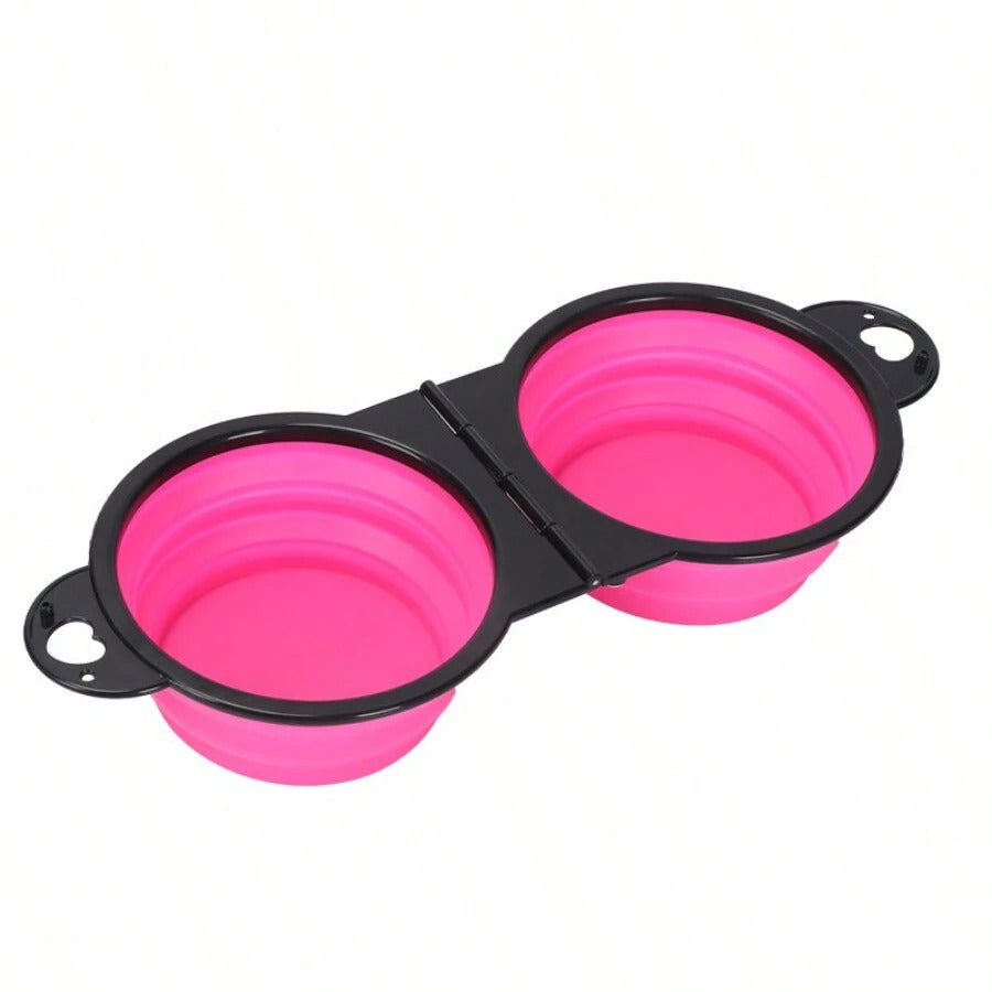 1-Piece 2-in-1 Foldable Dual-Bowl Portable