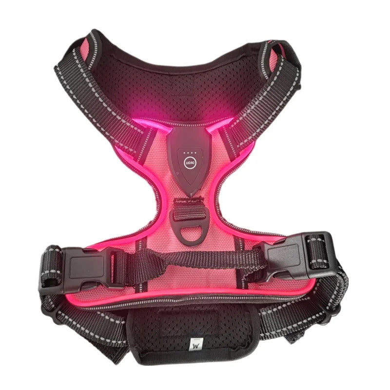Rechargeable LED Glowing Luminous Dog Harnesses
