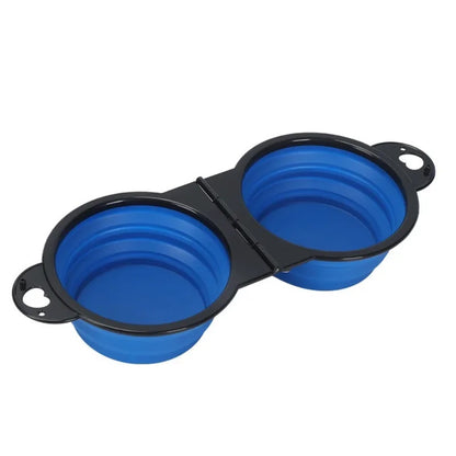 1-Piece 2-in-1 Foldable Dual-Bowl Portable