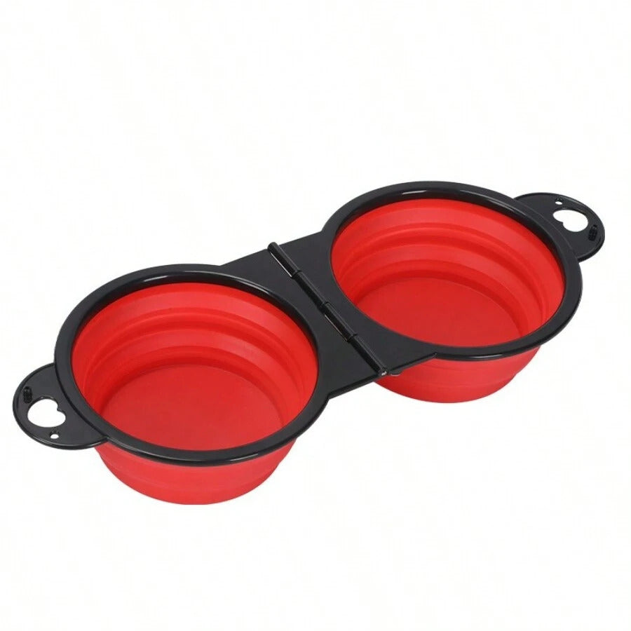 1-Piece 2-in-1 Foldable Dual-Bowl Portable