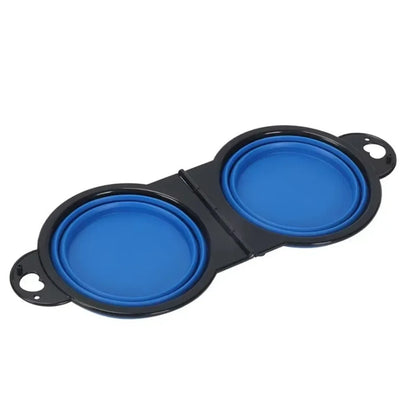 1-Piece 2-in-1 Foldable Dual-Bowl Portable