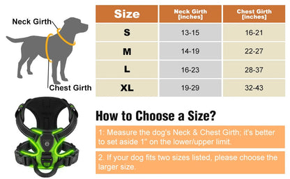 Rechargeable LED Glowing Luminous Dog Harnesses