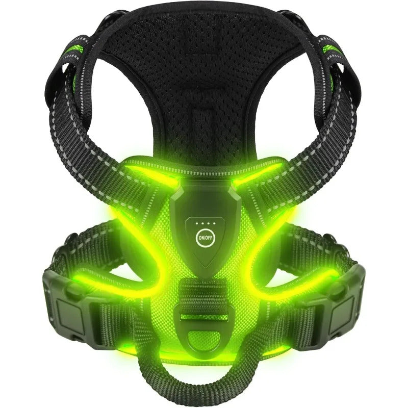 Rechargeable LED Glowing Luminous Dog Harnesses