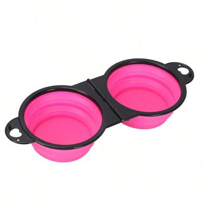 1-Piece 2-in-1 Foldable Dual-Bowl Portable
