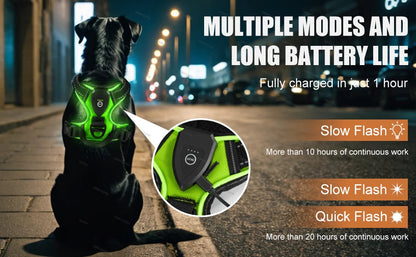 Rechargeable LED Glowing Luminous Dog Harnesses